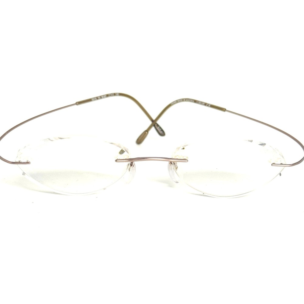 Silhouette Rimless Titan Eyeglasses Frame 5515 70 8540 Gold Brown Austria 140mm